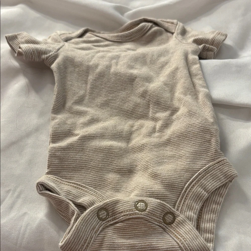 Carter's Beige Striped Baby Bodysuit newborn